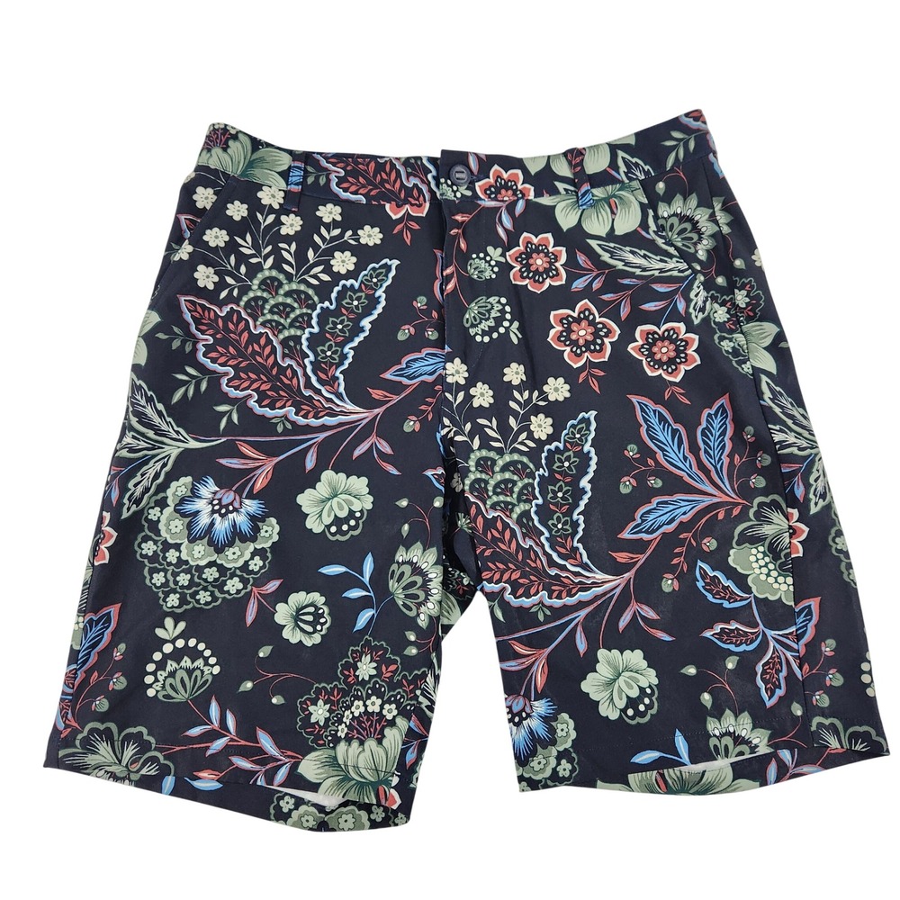 Puma x Liberty London Mens Floral Paisley Golf Shorts Navy Blue Size 32